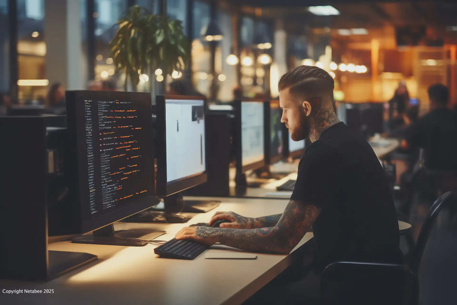 un développeur travail sur son ordinateur